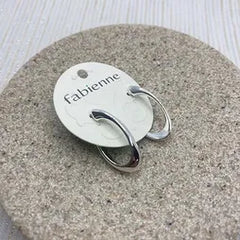 Elongated Oval Post Earrings – Silver