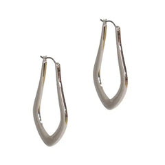 Open Teardrop Hoop Earrings – Silver