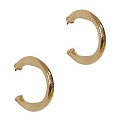 Rustic Hoop Post Earrings – Gold