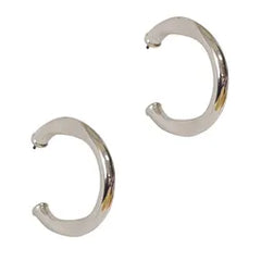 Rustic Hoop Post Earrings – Silver