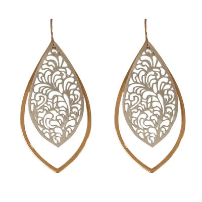 Two Tone Round Earrings – Rose/Silver