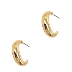 Graduated Domed Hoop Post Earrings – Gold