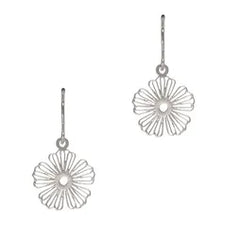 Filigree Flower Earrings – Silver