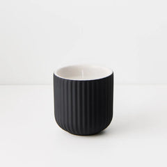 Black Pleated Tumbler Candle