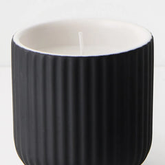 Black Pleated Tumbler Candle