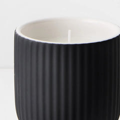 Black Pleated Tumbler Candle