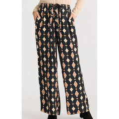 Relaxed Wide-Leg Viscose Pants - Casablanca Tile