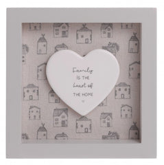 Moments Square Framed Plaque - Family Is The Heart