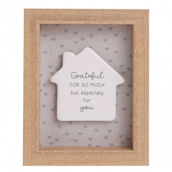 Moments Rectangle Framed Plaque - Grateful For So Much