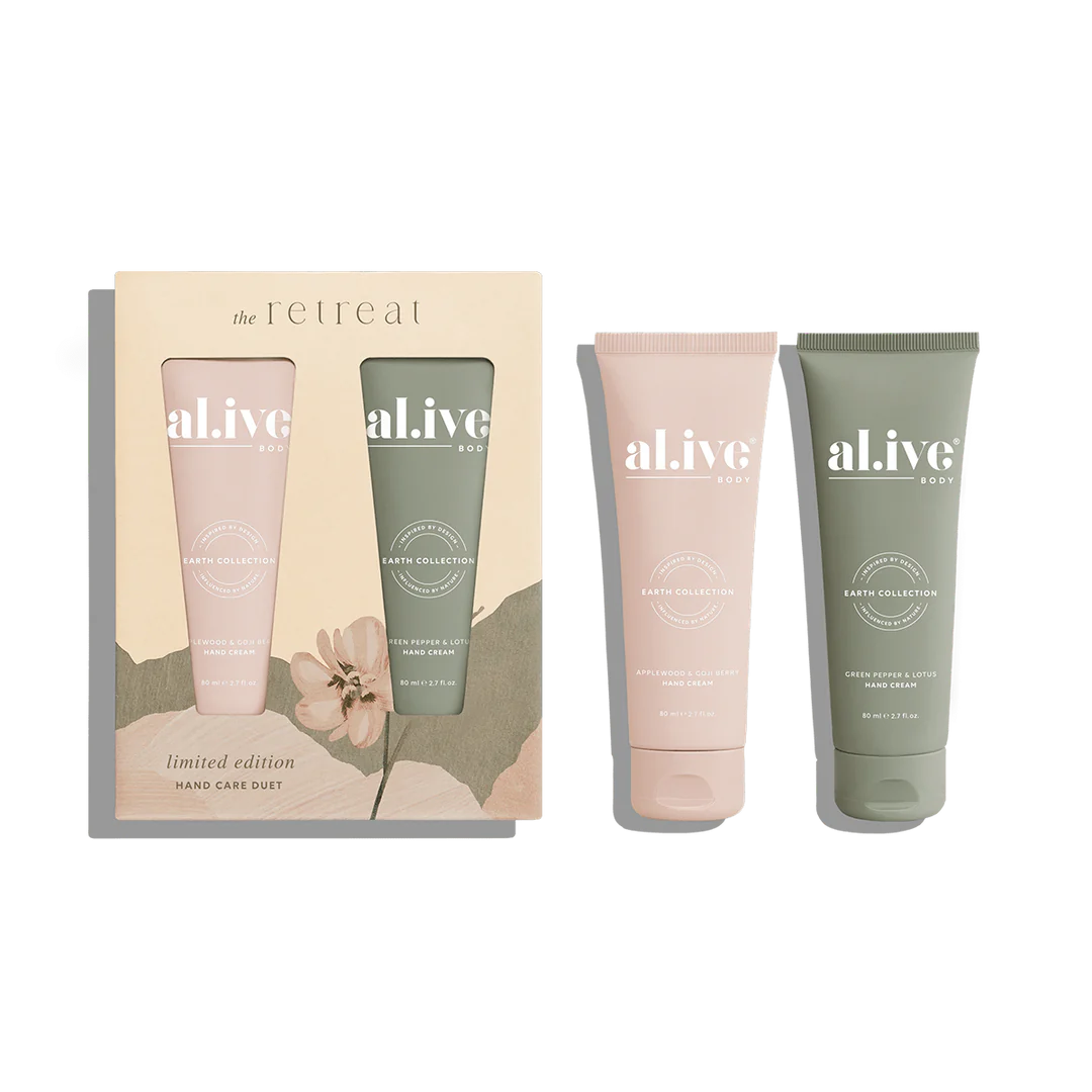 al.ive body Hand Care Duet – Applewood & Goji Berry + Green Pepper & Lotus