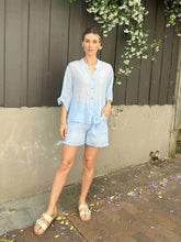 Load image into Gallery viewer, Linen Blouse Ice Blue