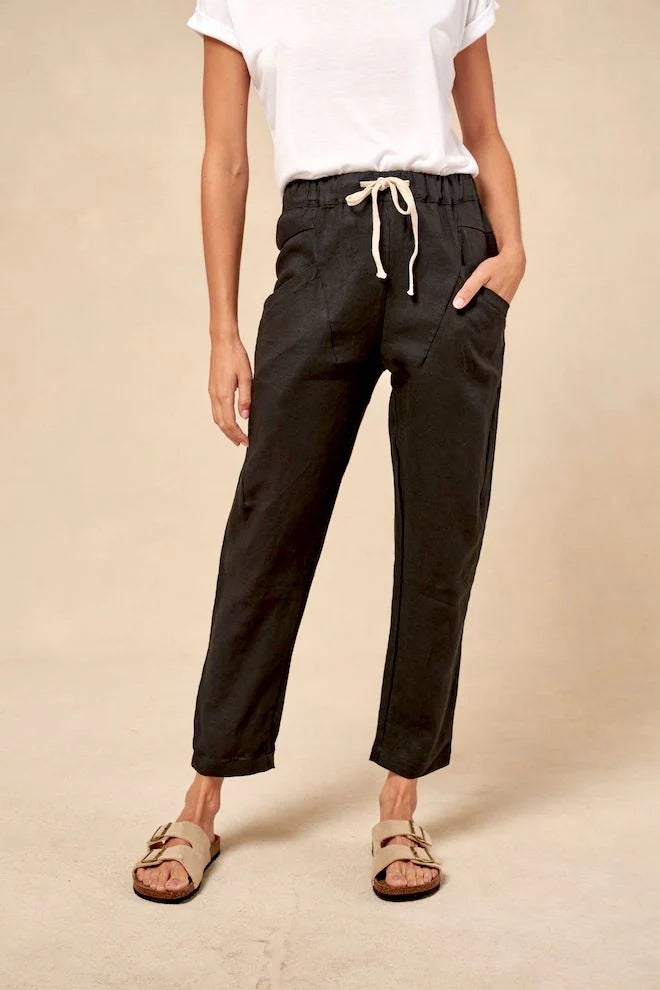 Little Lies Luxe Linen Pants – Black