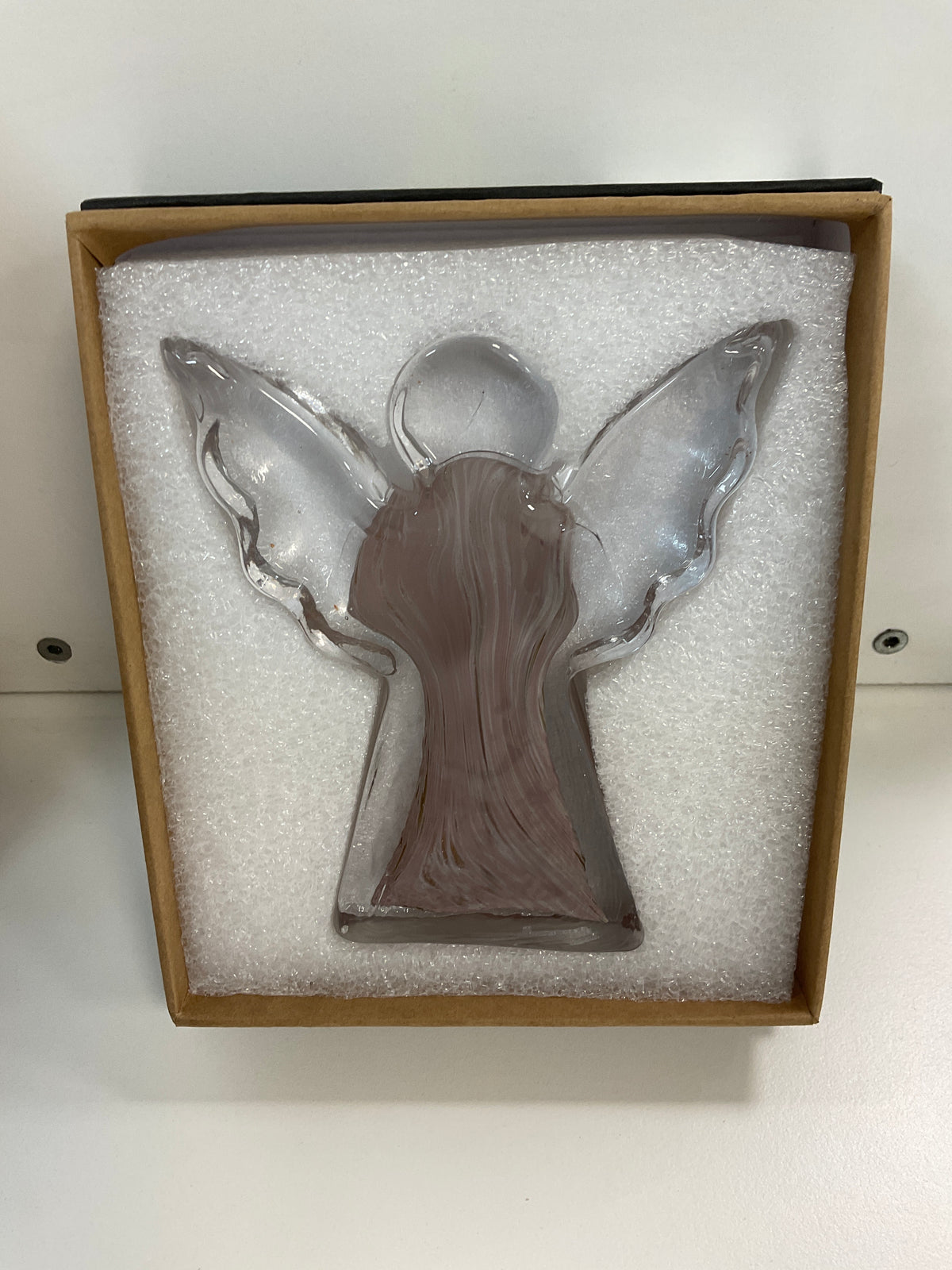 Glass Guardian Angel 14cm Pink