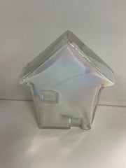 Decorative Glass House Ornament 14cm - White