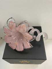 Everlasting Glass Flower 12cm pink/gold