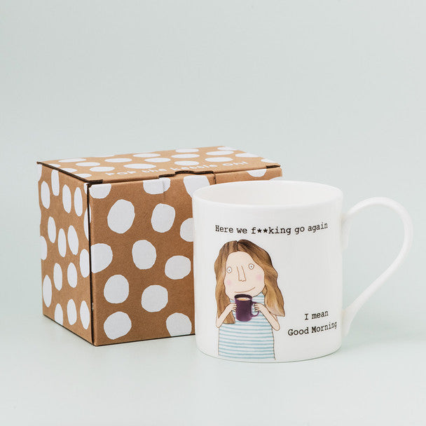 Boxed Bone China Mug -  Here We Go