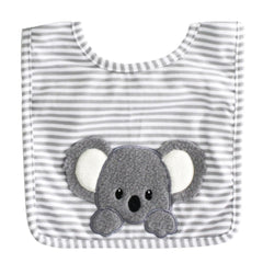 Alimrose Bib Baby Koala in Grey with koala appliqué