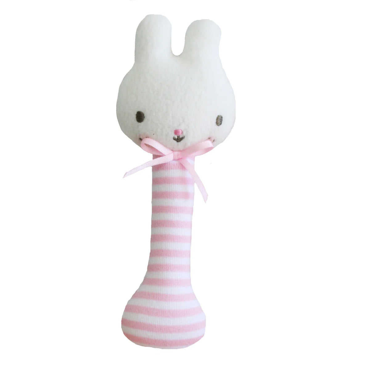 Linen Bunny Stick Rattle – Pink