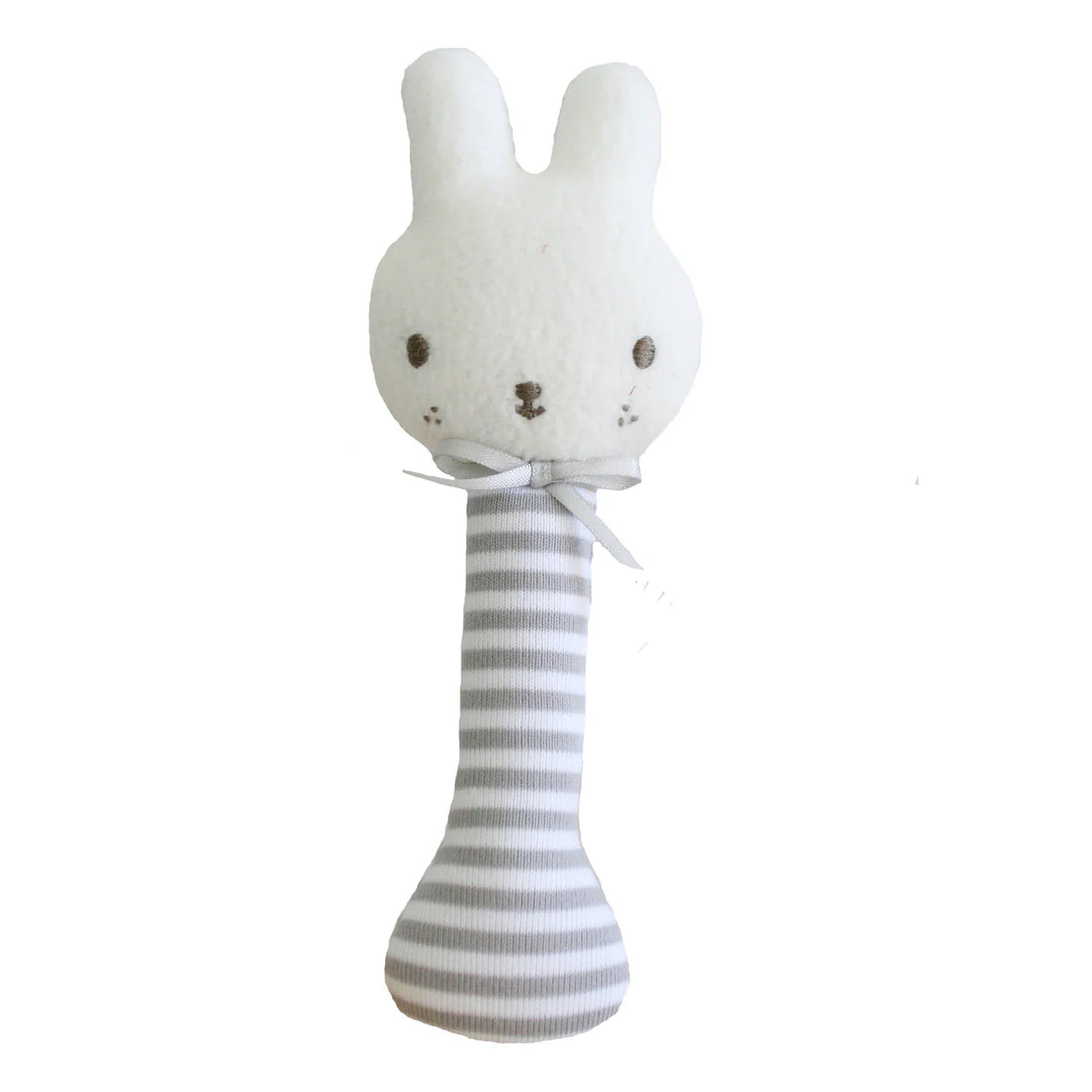 Linen Bunny Stick Rattle – Grey