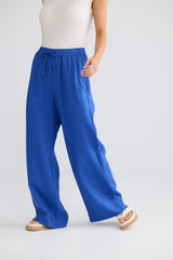 Jude Pant in Cobalt - side walking view, Brave & True