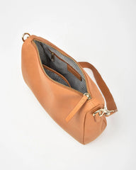 Jules Soft Natural Grain Leather Shoulder Bag – Camel