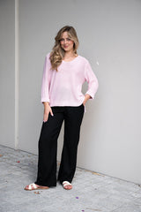 Silver Wishes Knit Top in Baby Pink - detail view
