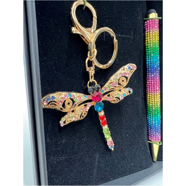 Bling Butterfly Keyring & Diamond Pen Gift Set