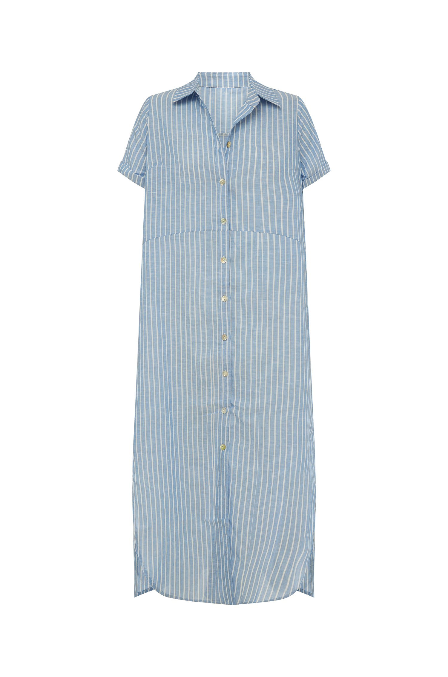 Scandi & Co Kia Shirtdress in Blue/White Stripe