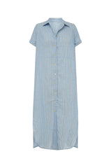 Scandi & Co Kia Shirtdress in Blue/White Stripe