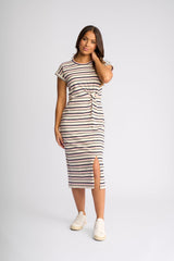Knewe Parker Dress in Ink/Pink stripe