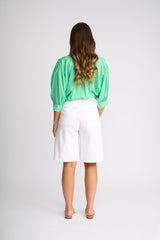 Knewe Zuri Short in White Denim detail view
