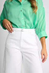 Knewe Zuri Short in White Denim front view