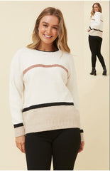 Knit Multi Block Stripe Sweater
