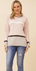 Knit Multi Block Stripe Sweater