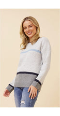Knit Multi Block Stripe Sweater