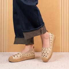 Lace Cutout Espadrille Flat