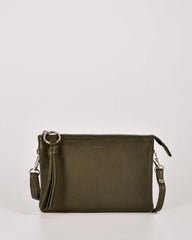 Lily Double Zip Leather Crossbody Bag