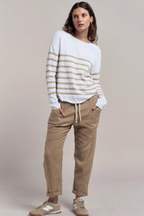 Bobbie Top - Beige/white