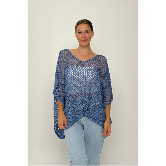 Worthier Lurex Knit Cobalt Blue