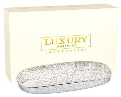 Diamonte Glasses Case - Silver