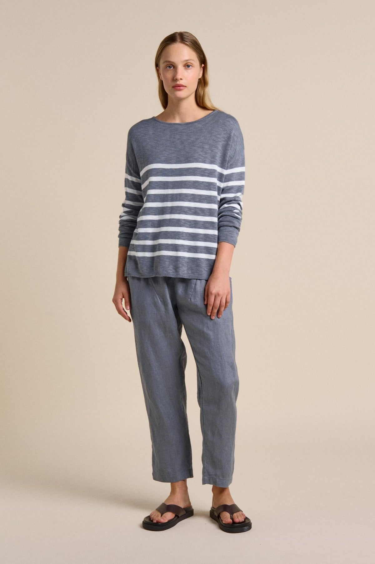 Little Lies Bobbie Knit Steel/White