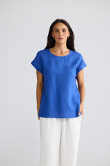 Percy Top in Cobalt - front view, Brave & True