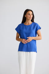 Percy Top in Cobalt - three-quarter view, Brave & True