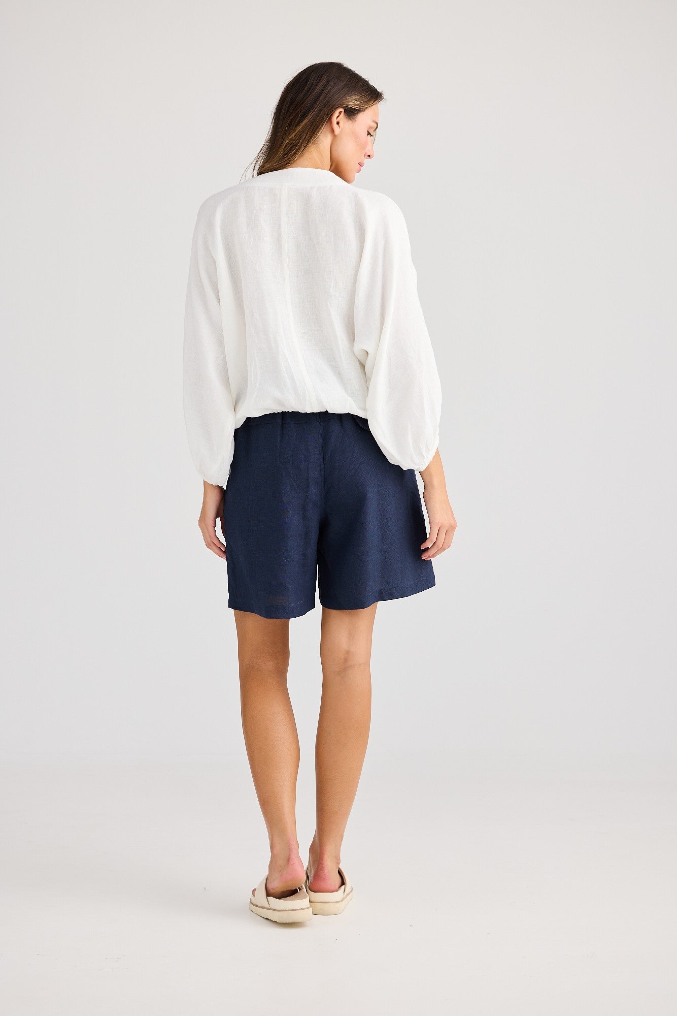 Holiday Happy Hour Top in white, side view