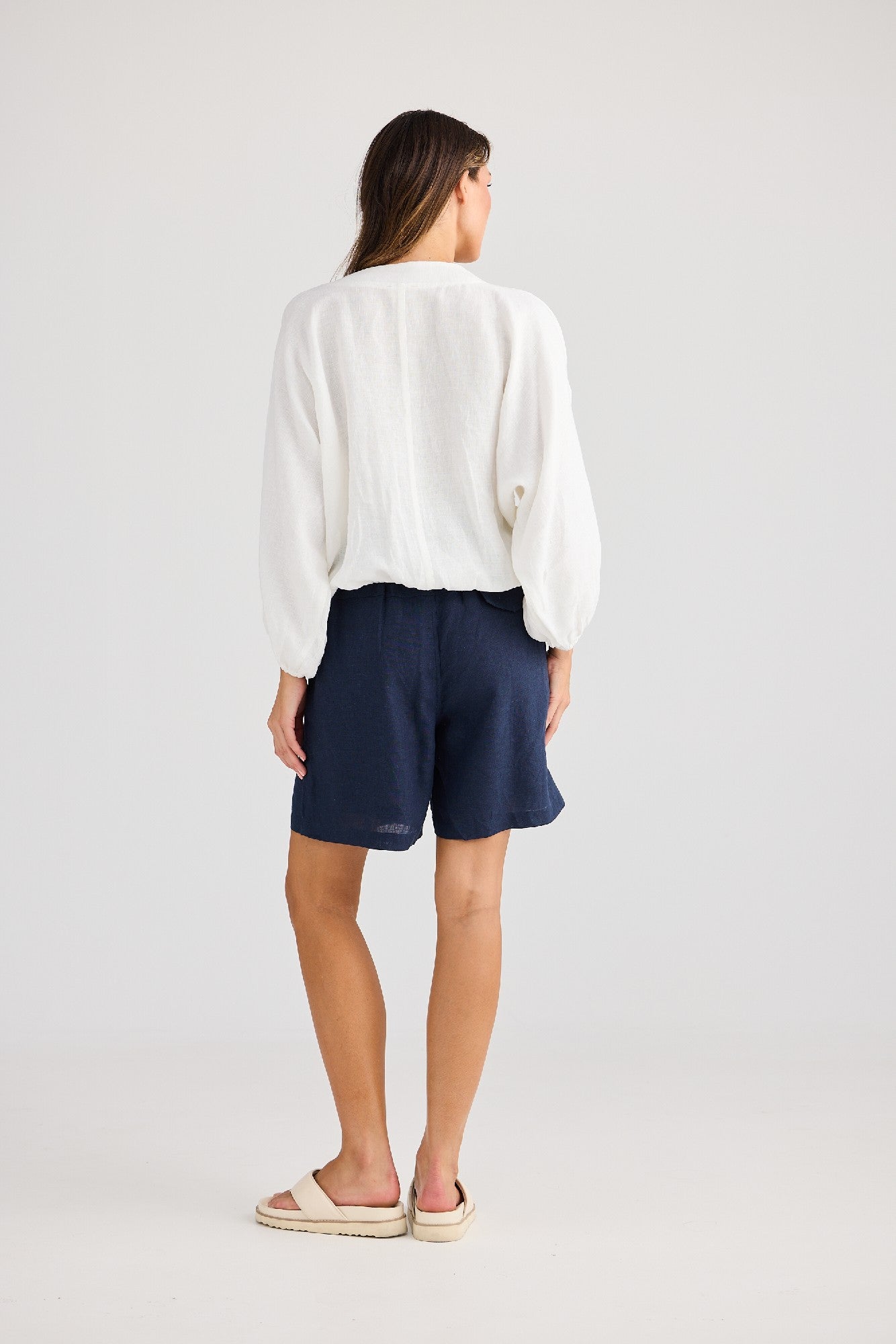 Holiday Happy Hour Top in white, back view