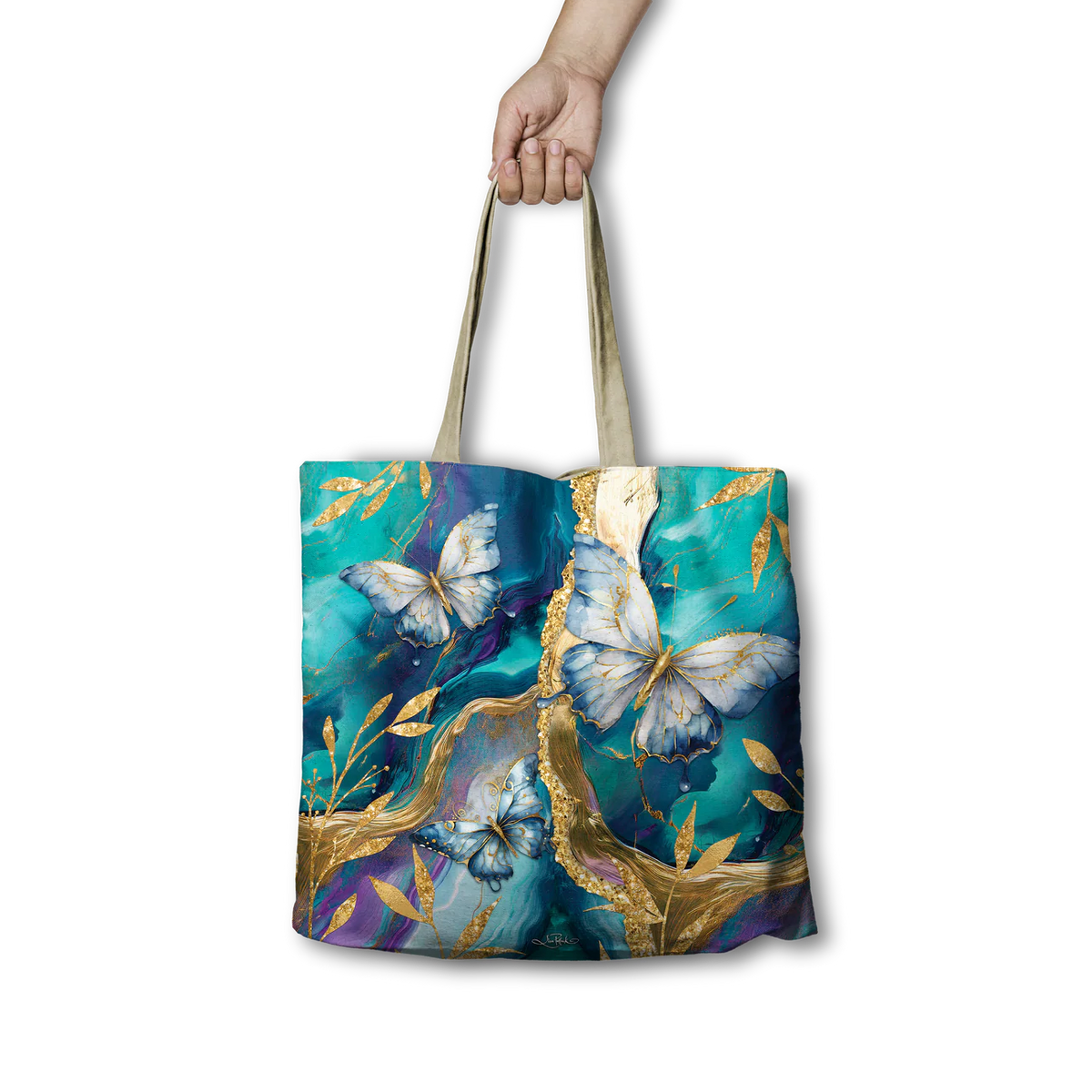 Lisa Pollock Shopping Bag - Tranquil Butterflies