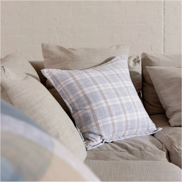 Reese Blue & Beige Woven Cushion 50cm - Pickup In Store Only