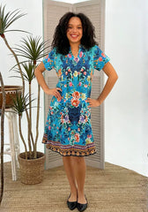Cienna Lotus Garden Dress – Vibrant Floral Print