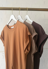 Little Lies Rhodes Tee in Chocolate styled shot