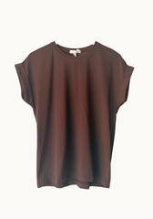 Little Lies Rhodes Tee in Chocolate detail view